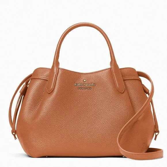 New Kate Spade Dumpling Small Satchel Pebble Leather Warm Gingerbread - Picture 1 of 4